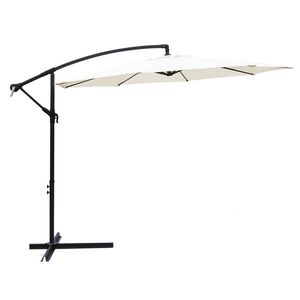 Sombrilla de Jardín Moderna Color Crudo, Base Cuadrada de Hierro de 3m, 300cm de Diámetro x 245cm de Altura, para Hoteles, Uso Exterior, Kios Est - Product Image 1