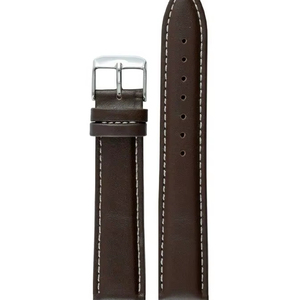 Unisex Leather 6 Dark Brown Classic Genuine Luxury <b>Watch</b> Strap 20mm Breathable Water-Resistant Smart <b>Watch</b> Band Light Adjustable - Product Image 1