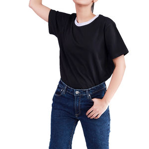 Camiseta con cuello redondo para mujer, remera estampada a la moda para mujer, camisetas con Logo personalizado baratas de último estilo - Product Image 2