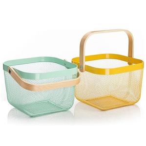 Multi Functional Hanging Fruit <b>Bin</b> Rectangle Metal Mesh Iron Basket Storage Organizer For Nursery Or <b>Kitchen</b> Pantry - Product Image 6