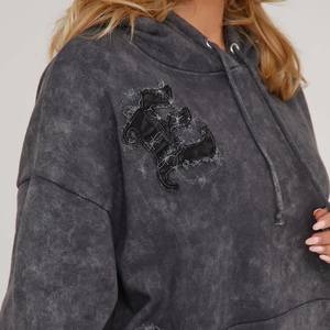 Conjunto Deportivo Holgado de Dos Piezas para Mujer, Estilo Informal, Lavado Ácido, Personalizado - Product Image 2