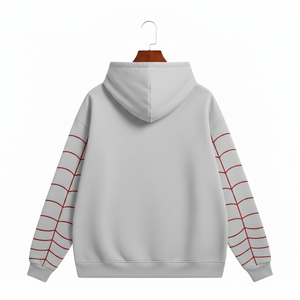 VARSITY SPORTS GEAR Unisex Light <b>Grey</b> Solid Loose Fit 210g Hoodie Winter Windproof Casual Streetwear Embroidered Anti-Pilling - Product Image 2