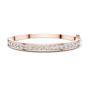3.465 CT Lab Diamond Tennis <b>Bangle</b> <b>Bracelet</b> Round Brilliant Cut 18KT, 14KT, 10KT Gold & 925 Silver Rose, Yellow, White - Product Image 3
