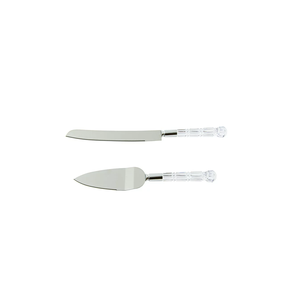 Juego de cuchillo y servidor de acero para pastel Mango de cristal acrílico Vacaciones Acción de Gracias Navidad y artesanía de la India - Product Image 1