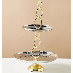 Support de gâteau à motif floral fait à la main en métal de la meilleure qualité support de service de gâteau attrayant pour centre de table de toute occasion - Product Image 5