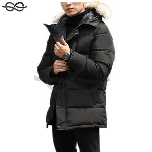 Manteau d'hiver pour hommes imperméable coupe-vent fourrure à capuche épaissir longue parka doudoune pour la protection contre le froid - Product Image 2