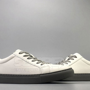 Stylish Solid Lace-Up <b>Sneakers</b> Genuine <b>Leather</b> Cowhide Midsole Breathable Design for Comfortable Everyday Walking Casual Use - Product Image 2