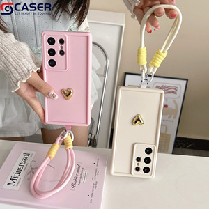 Coque de téléphone <span class=keywords><strong>portable</strong></span> créative couleur unie Premium Sense petite lanière d'amour pour <span class=keywords><strong>Samsung</strong></span> S21 S22 S23 S24 S25 Plus ULTRA S24FE - Product Image 4