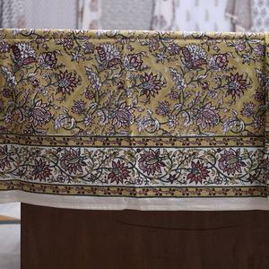 Drap de lit imprimé bloc de main à motif solide élégant en coton 100% léger et respirant pour la décoration de literie d'été - Product Image 2