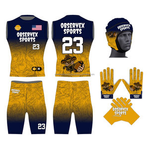 Tenues de football 7v7 personnalisées pour équipes, ensembles de maillots sublimés en tissu polyester respirant, uniformes de flag football pour jeunes - Product Image 3