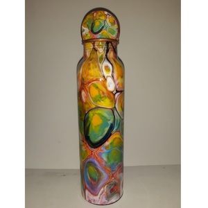 Elegante Botella de Cobre para Agua con Beneficios para la Salud, Diseño de Burbujas Azules, Botella de Cobre para Gimnasio, Yoga y Regalo, Artículo de Ayurveda - Product Image 2