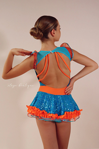 新款美丽舞蹈服装爵士踢踏舞亮片紧身衣搭配柔软薄纱舞蹈服装表演 - Product Image 4