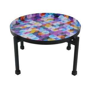 Assiettes de mariage au design classique, décoration de table et assiettes à snack en métal à thème imprimé moderne avec support en métal - Product Image 5