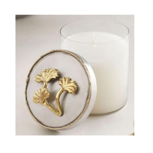 Bougeoir en verre avec couvercle en aluminium Bougeoir de forme ronde de taille personnalisée pour accessoires de décoration intérieure - Product Image 1