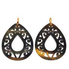 Pendientes colgantes de piedras preciosas de hueso de cuerno de búfalo de origen ético hechos a mano estilo tradicional indio moda Vintage por glowin fashion - Product Image 5