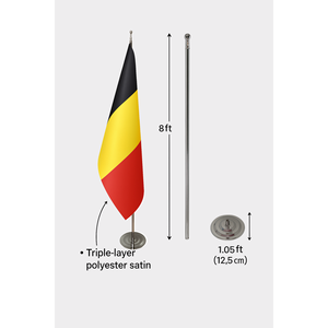 Belgium Official Indoor <b>Flag</b> Custom 3x5ft Polyester and Silk Pennant Digital Printing on Aluminum <b>Pole</b> <b>for</b> Display - Product Image 6