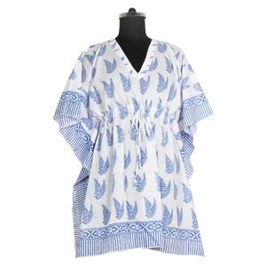 Bloc imprimé sans manches Maxi coton indien Maxi robes pour femmes KFCS007 coton été Maxi robes 100% organique porter concepteur - Product Image 4