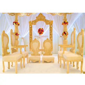 Belles chaises Mandap de mariage hindou à vendre chaises Mandap en bois de teck pour mariée et marié chaises Mandap de mariage traditionnellesUSA - Product Image 1
