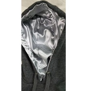 Sweat à capuche zippé court pour homme, streetwear personnalisé, en molleton français, avec strass, délavé à l'acide, effet usé, broderie de patch - Product Image 3