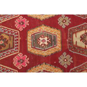 Alfombra Turca Vintage, Alfombra de 5.3x12.7 pies, Alfombra con diseño de plantas y árboles en tonos rojo y marrón - Product Image 3