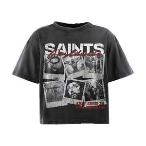 Camiseta Corta Cuadrada Extra Grande de Algodón Grueso con Lavado Ácido Vintage Personalizada - Product Image 5