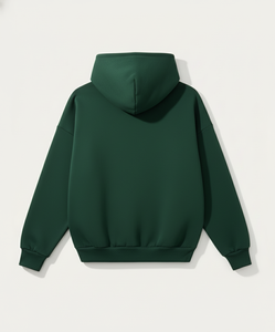 Wholesale Cotton Blend Green <b>Hoodies</b> - High Quality Loose Fit Apparel for <b>Men</b> & Women - Product Image 2