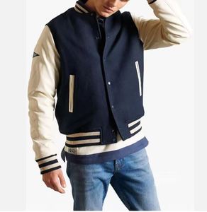 Veste universitaire de baseball en laine mélangée avec logo personnalisé Vestes Letterman de style décontracté en polyester/coton à motifs teints - Product Image 4
