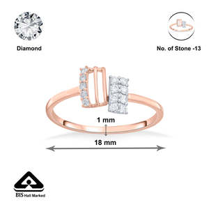 Bague en or rose sertie de diamants Luminous Bond - Product Image 6