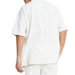 T-shirt vintage streetwear d'été pour homme du fabricant, 100 % coton, manches courtes vieillies, coupe oversize personnalisable - Product Image 3