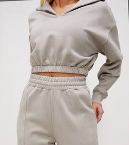 Sweat-shirt en molleton à manches longues pour femmes avec logo personnalisé-Sweat de style streetwear pour l'entraînement - Product Image 2