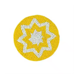 Posavasos de huevos con cuentas Posavasos de huevos bordados con cuentas de vidrio a mano de La India Posavasos hechos a mano - Product Image 5