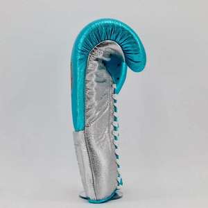 Venta al por mayor No Boxing No Life Guantes de boxeo Azul metálico Original Cuero de vaca Guantes de boxeo profesionales para entrenamiento de adultos - Product Image 3