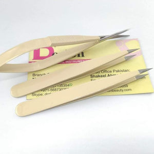 Prix de gros Dorlon certifié CE léger et durable en acier inoxydable pince à épiler à sourcils pointus de couleur nue - Product Image 1