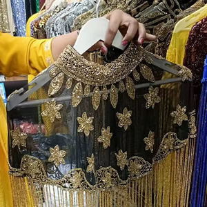 Elegante capa burlesca con hebras de cuentas Lentejuelas Traje festivo del club con hermoso bordado Sujeta el cuello para festivales - Product Image 3