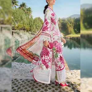 Pakistani Women's Casual Salwar Kameez Suit Solid Pattern Ethnic Wear Lace Decoration Alphanumero Ladies Punjabi Dress Material - Product Image 4