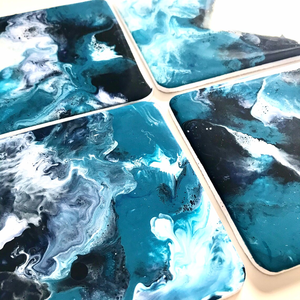 Posavasos de resina de neón multicolor Pastel Fairy Style Posavasos estampados únicos ecológicos para negocios y uso personal - Product Image 6