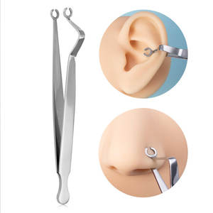 316L Surgical Stainless Steel Body Piercing Tool Kit Self Locking Forceps Clamp <b>Pliers</b> Belly Ear Nose Lip Piercing <b>Set</b> - Product Image 5