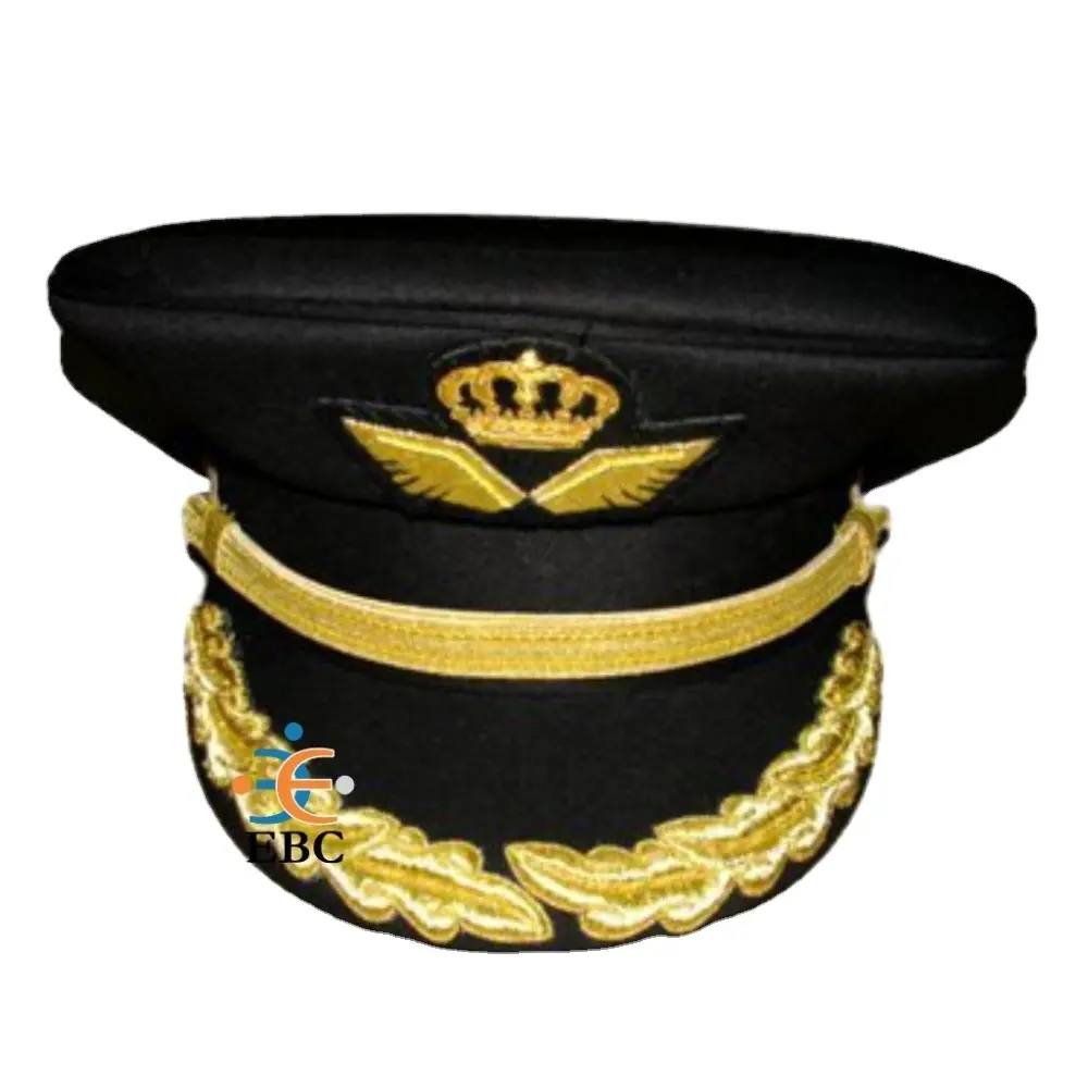 Оптовая продажа, Высококачественная униформа для офицеров национальной авиакомпании Jordanian, вышитая Кепка, шапка капитана ближневосточной авиакомпании Gulf