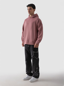 Sweats à capuche à épaules tombantes pour hommes lourds de haute qualité conception de Logo personnalisé 100% coton couleur unie nouveauté respirant - Product Image 5