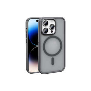 Coque Netzy SAFA Sio pour iPhone 14 Pro compatible MagSafe, surface arrière mate gris électroplaqué, anti-traces de doigts, translucide - Product Image 1