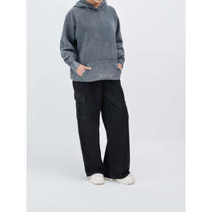 Pantalon Cargo en Denim Respirant Coupe Décontractée Mi-Haute Mélange Coton Toile 320g Lavage Moyen Conception Personnalisée Marque Privée Fournisseur OEM ODM - Product Image 6