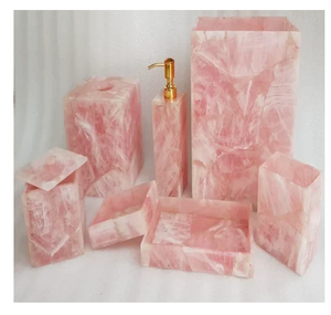 Juego de baño de resina epoxi de diseño elegante, resina epoxi rosa y dorada, diseño personalizado al precio más bajo - Product Image 5