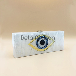 Bolso de mano de lujo personalizado con diseño de ojos malvados y diamantes de imitación para mujer, bolso de noche - Product Image 2