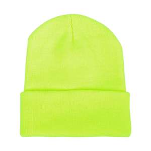 Gorro de invierno en blanco liso plegable de alta calidad Unisex personalizado, gorro de calavera con puño acrílico, gorros informales cálidos de punto - Product Image 1