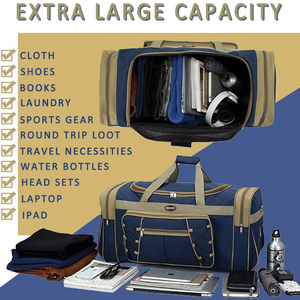 Sacs de voyage SUPREX ENTERPRISES, sacs de week-end unisexes, sacs de nuit légers, extra grands, en tissu PU, 36-55L, résistants à l'eau, pour la salle de sport - Product Image 4