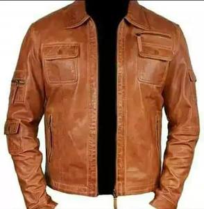 Chaqueta de motorista de cuero genuino de estilo clásico con cuello levantado personalizado de alta calidad, tela de invierno transpirable, motocicletas ligeras informales - Product Image 3