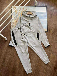 2025 nouveau Logo OEM Tech polaire à capuche veste hommes Jogging deux pièces ensemble costume vêtements de sport survêtements décontractés hommes costumes - Product Image 5