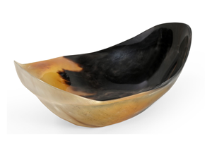 Bol de service à salade en corne de buffle d'eau véritable sculpté à la main en corne Design simple Décoration intérieure Agate en vente - Product Image 6