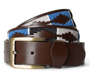 Vente en gros Ceinture brodée Ceinture réglable unisexe en cuir de polo faite à la main - Product Image 1