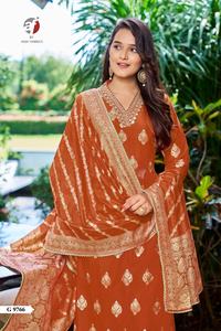 Designer Dola Soie Avec Jacquard Et Travail À La Main Pantalon Kurti Et Dupatta Fabricant Et Fournisseur De Surat À Bon Marché - Product Image 6